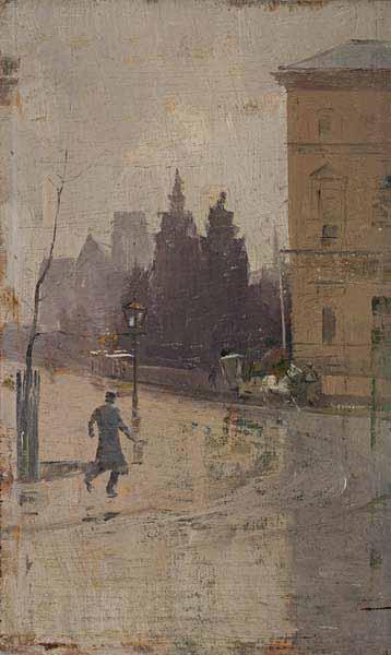 Tom roberts By the Treasury Norge oil painting art
